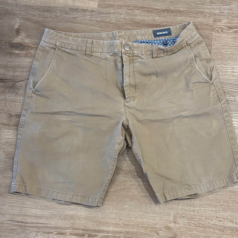Bonobos Men's Khaki Flat Front Shorts
